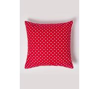 Homescapes Cushion Cover Polka Dots – 100% Cotton, Washable, 30 x 30 cm (12x12) Red