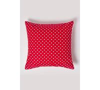 HOMESCAPES - 100% Cotton - Polka Dots - Cushion Cover - 45 x 45 cm Square - 18 x 18 Inches - Red White - 100% Cotton Sofa Pillow Cushion Cover - Washable