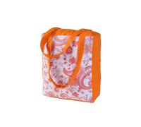Homescapes Cotton Pure Paisley Design Shopping Bag, 36 X 43 X 11 Cm In Orange Orange One Size