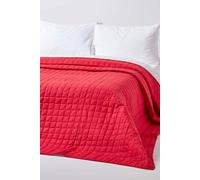 Homescapes Cotton Quilted Reversible Bedspread in Red | Size: Single Homescapes Red Single
