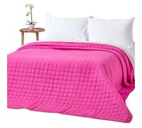 Homescapes Cotton Quilted Reversible Bedspread Pink & Cerise, 150 X 200 Cm