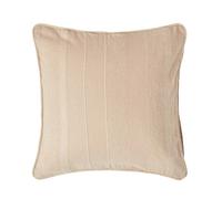 Homescapes Cotton Rajput Ribbed Beige Cushion Cover, 60 X 60 Cm