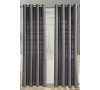 (W 167cm x Drop 182cm, Charcoal Grey) Cotton Rajput Ribbed Curtain Pair