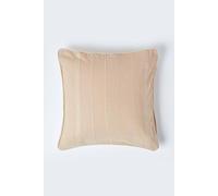 Homescapes Cotton Rajput Ribbed Beige Cushion Cover, 60 X 60 Cm