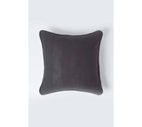 HOMESCAPES Rajput Ribbed Cushion Cover 24 x 24 Inches (60 x 60cm) Black 100% Cotton Coordinating with Rajput Throws and Curtains Easy care Washable at home
