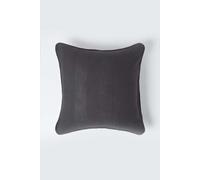 HOMESCAPES Rajput Ribbed Cushion Cover 24 x 24 Inches (60 x 60cm) Black 100% Cotton Coordinating with Rajput Throws and Curtains Easy care Washable at home