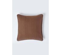 HOMESCAPES Rajput Ribbed Cushion Cover 18 x 18 Inches (45 x 45cm) Chocolate 100% Cotton Coordinating with Rajput Throws and Curtains Easy care Washable at home