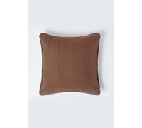 Homescapes Cotton Rajput Ribbed Chocolate Cushion Cover, 60 X 60 Cm