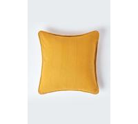 (45 x 45 cm, Mustard) Cotton Rajput Ribbed Cushion Cover