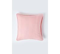 Homescapes Cotton Rajput Ribbed Cushion Cover in Pink | Size: 60 cm x 60 cm Homescapes Pink 60 cm x 60 cm