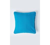 Homescapes Cotton Rajput Ribbed Teal Cushion Cover, 60 X 60 Cm