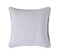Homescapes Cotton Rajput Ribbed Silver Grey Cushion Cover, 45 X 45 Cm