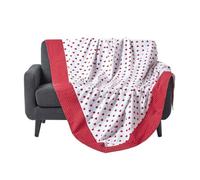 Homescapes Cotton Heart Decorative Sofa Throw in Red | Size: 150 cm x 200 cm Homescapes Red 150 cm x 200 cm