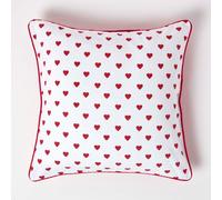 Cotton Hearts Cushion Cover - Red / 60cm