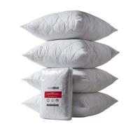 HOMESCAPES Set of 4 Euro 80 x 80 cm Cotton Rich Quilted Pillow Protectors Oeko-Tex Certified Hypoallergenic Continental European Size Pillow Covers with Diamond Quilting and Zip Closure