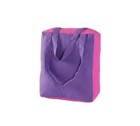 Homescapes Cotton Solid Purple & Pink Design Shopping Bag
