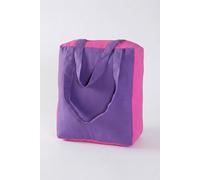 Homescapes Cotton Solid Purple & Pink Design Shopping Bag