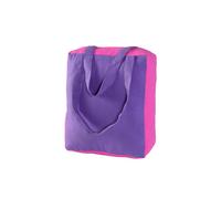 Homescapes Cotton Solid Purple Pink Design Shopping Bag, 27 X 32 X 11 Cm Purple One Size