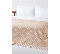 Homescapes Cotton Stars And Stripes Decorative Sofa Throw In Beige Beige 150cm x 200cm