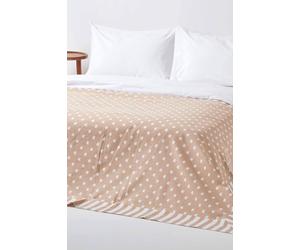 Homescapes Cotton Stars And Stripes Decorative Sofa Throw In Beige Beige 150cm x 200cm