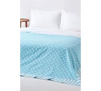 Homescapes Cotton Stars And Stripes Decorative Blue Sofa Throw