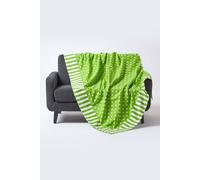 Homescapes Cotton Stars And Stripes Decorative Green Sofa Throw