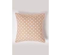 HOMESCAPES - 100% Cotton - Star - Large Cushion Cover - 60 x 60 cm Square - 24 x 24 Inches - Beige White - 100% Cotton Sofa Pillow Cushion Cover - Washable