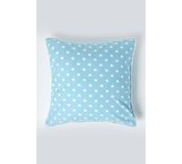 HOMESCAPES - 100% Cotton - Star - Cushion Cover - 45 x 45 cm Square - 18 x 18 Inches - Blue White - 100% Cotton Sofa Pillow Cushion Cover - Washable