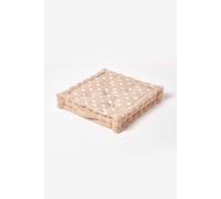 Homescapes Cotton Beige Stars Floor Cushion, 50 X 50 Cm
