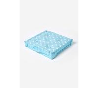 Homescapes Cotton Stars Floor Cushion In Blue Blue 40cm x 40cm