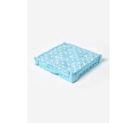 Homescapes Cotton Stars Floor Cushion in Blue | Size: 40 cm x 40 cm Homescapes Blue 40 cm x 40 cm