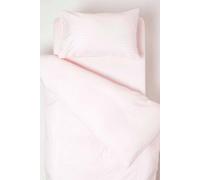 HOMESCAPES Pink Cot Bed Duvet Cover Set 120 x 150cm 100% Egyptian Cotton Percale Toddler Duvet Cover with Pillowcase Hypoallergenic Easy Care Children’s Bedding 330 TC 500 Thread Count Equivalent