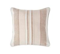 HOMESCAPES Morocco Striped Cushion Cover 18 x 18 Inches Beige Natural Cream 100% Cotton Cover Coordinating with Morocco Throws and Curtains Easy care Washable at home
