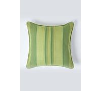 HOMESCAPES Morocco Striped Cushion Cover 24 x 24 Inches Green Dark Light 100% Cotton Cover Coordinating with Morocco Throws and Curtains Easy care Washable at home