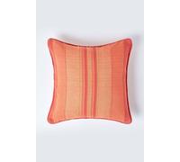 HOMESCAPES Morocco Striped Cushion Cover 18 x 18 Inches Orange Terracotta Rust 100% Cotton Cover Coordinating with Morocco Throws & Curtains Easy care Washable at home