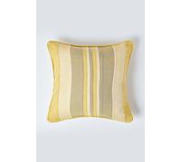 HOMESCAPES Morocco Striped Cushion Cover 18 x 18 Inches Yellow Ochre Green 100% Cotton Cover Coordinating with Morocco Throws & Curtains Easy care Washable at home