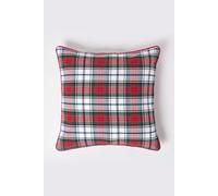 HOMESCAPES - 100% Cotton - MacDuff Tartan Check - Large Cushion Cover- 60 x 60 cm Square - 24 x 24 Inches - Christmas Red Green White - 100% Cotton sofa Cushion Cover - Washable