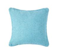 (60 x 60 cm, Teal) Cotton Halden Chevron Cushion Cover