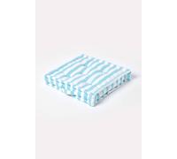 Homescapes Cotton Thick Stripe Floor Cushion - Blue / 8cm