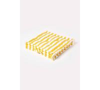 Homescapes Cotton Thick Stripe Floor Cushion In Yellow Yellow