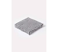 HOMESCAPES - Pin Stripe Black - 100% Cotton - Floor Cushion - Black and White - 40 x 40 x 8 cm Square - Indoor - Garden - Dining Chair Booster - Seat Pad Cushion