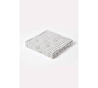 Homescapes Cotton Light Grey Thin Stripe Floor Cushion, 40 X 40 Cm