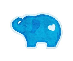 Homescapes Cotton Tufted Blue Elephant Rug