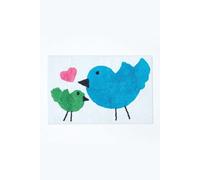 Homescapes Cotton Tufted Blue Green Birds Pink Heart Kids Rug | Size: 50 cm x 80 cm Homescapes Blue 50 cm x 80 cm