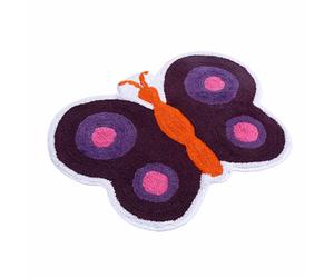 Homescapes Cotton Tufted Purple Butterfly Children Rug
