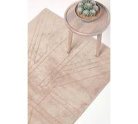 Homescapes Cotton Tufted Rug Union Jack Plain Embossed Mat in Beige | Size: 50 cm x 80 cm Homescapes Beige 50 cm x 80 cm