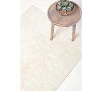 Homescapes Cotton Tufted Rug Union Jack Plain Embossed Mat in Ivory | Size: 90 cm x 150 cm Homescapes Ivory 90 cm x 150 cm
