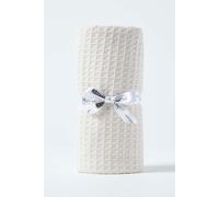 Homescapes Cotton Waffle Baby Blanket - Soft, Breathable & Skin-Friendly in Natural | Size: 90 cm x 112 cm Homescapes Natural 90 cm x 112 cm