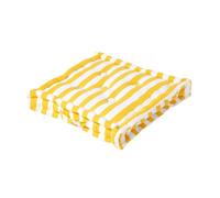 Homescapes Cotton Yellow Thick Stripe Floor Cushion, 40 X 40 Cm