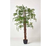 Homescapes Cream Artificial Wisteria Tree With Twisted Real Wood Trunk, 5 Ft Cream One Size
